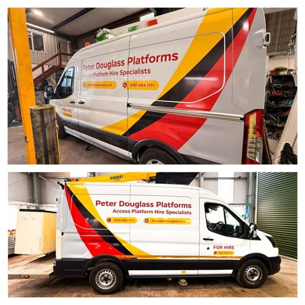 Another collage of the Peter Douglass Platforms van wrap.